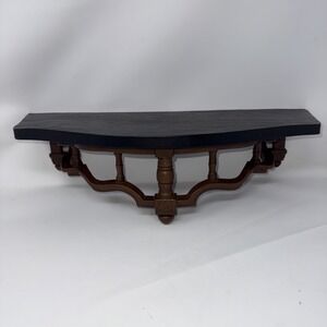 Vintage 1969 DART 5021 3027 Black Brown Wall Shelf Plastic Faux Wood 21.75 In